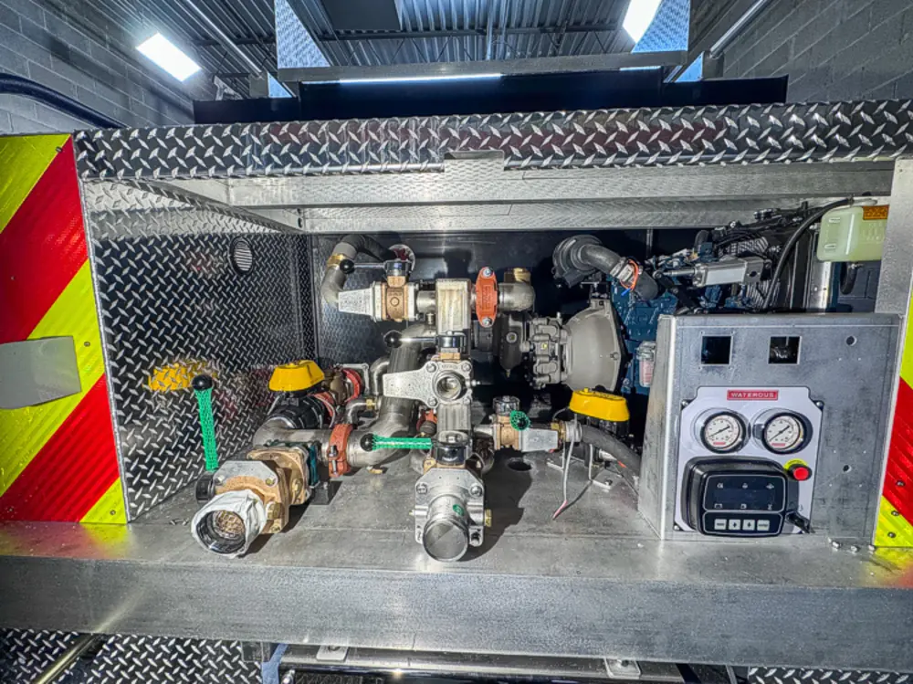 Open compartment interior during fabrication, photo 114 of 303.